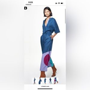 The Kit Issa Jumpsuit in Ocean Cut Paper Size M